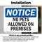 Signmission No Pets Allowed On Premises OSHA Notice Sign, Vinyl Decal, 10in W x 7in L, 2PK OS-2PACK-NS-D-710-L-14743 - alternate 4